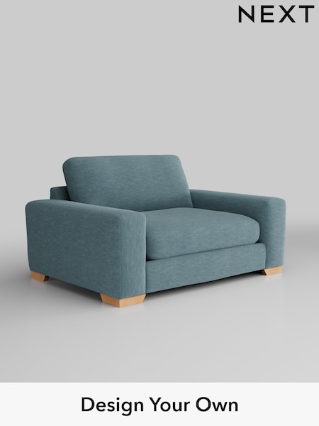 Fine Chenille Easy Clean/Mid Blue Houghton Deep Relaxed Sit (W43064) | £1,225