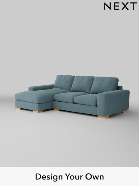 Fine Chenille Easy Clean/Mid Blue Houghton Deep Relaxed Sit (W43064) | £2,125