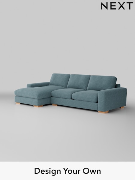 Fine Chenille Easy Clean/Mid Blue Houghton Deep Relaxed Sit (W43064) | £2,325