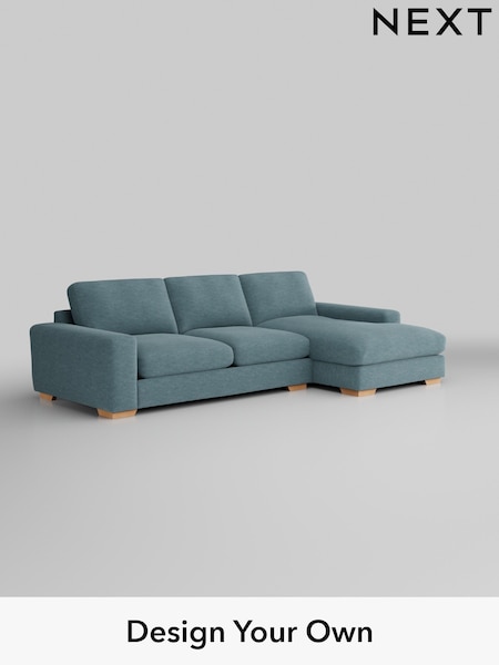 Fine Chenille Easy Clean/Mid Blue Houghton Deep Relaxed Sit (W43064) | £2,325