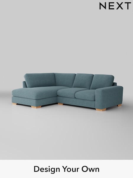 Fine Chenille Easy Clean/Mid Blue Houghton Deep Relaxed Sit (W43064) | £2,150