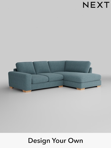 Fine Chenille Easy Clean/Mid Blue Houghton Deep Relaxed Sit (W43064) | £2,150