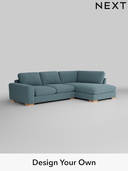 Fine Chenille Easy Clean/Mid Blue Houghton Deep Relaxed Sit (W43064) | £2,250