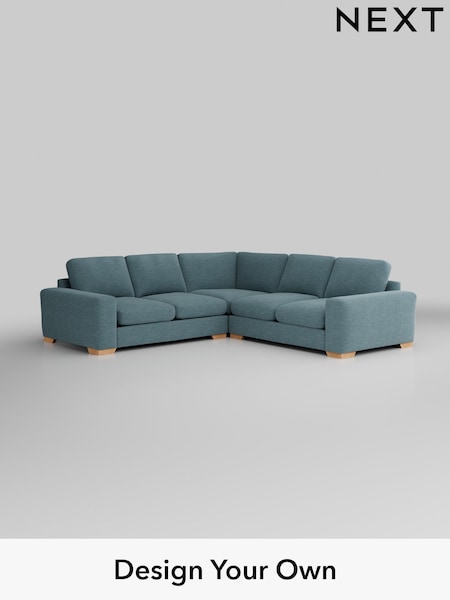 Fine Chenille Easy Clean/Mid Blue Houghton Deep Relaxed Sit (W43064) | £2,825