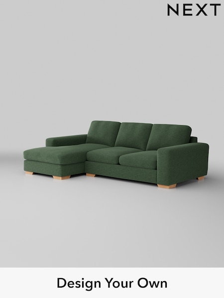 Fine Chenille Easy Clean/Mid Khaki Green Houghton Deep Sit (W43065) | £2,050