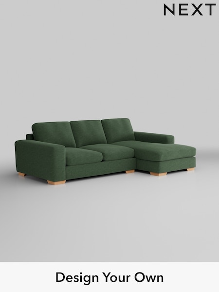 Fine Chenille Easy Clean/Mid Khaki Green Houghton Deep Sit (W43065) | £2,050