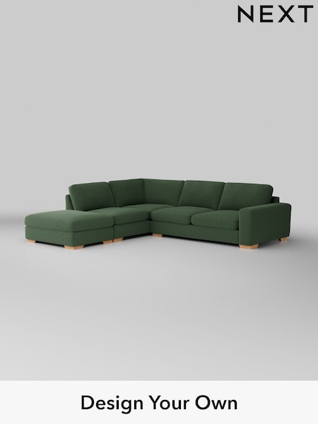 Fine Chenille Easy Clean/Mid Khaki Green Houghton Deep Sit (W43065) | £2,599