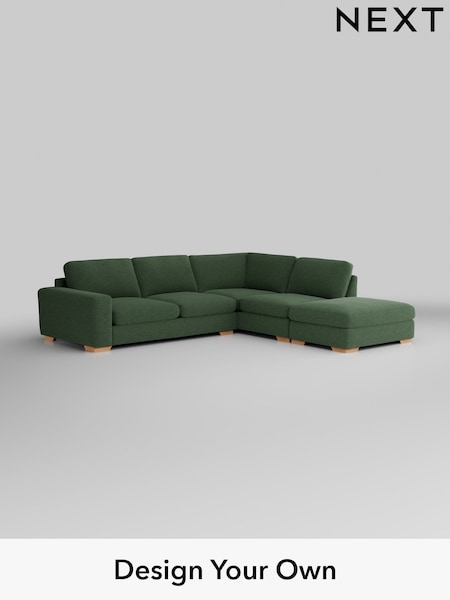 Fine Chenille Easy Clean/Mid Khaki Green Houghton Deep Sit (W43065) | £2,599