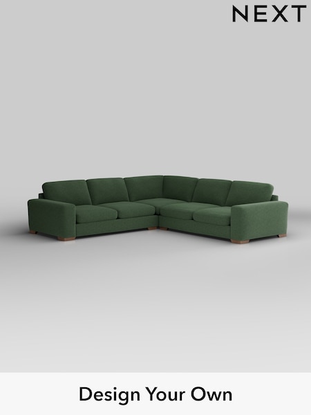 Fine Chenille Easy Clean/Mid Khaki Green Houghton Deep Sit (W43065) | £2,875