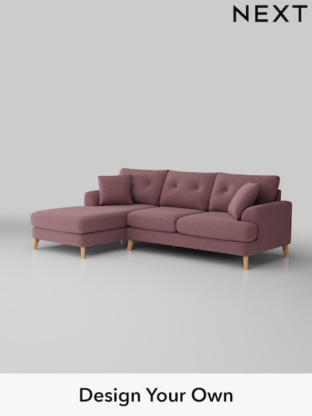 Fine Chenille Easy Clean/Mid Mulberry Purple Parker Buttoned Back (W43075) | £2,199