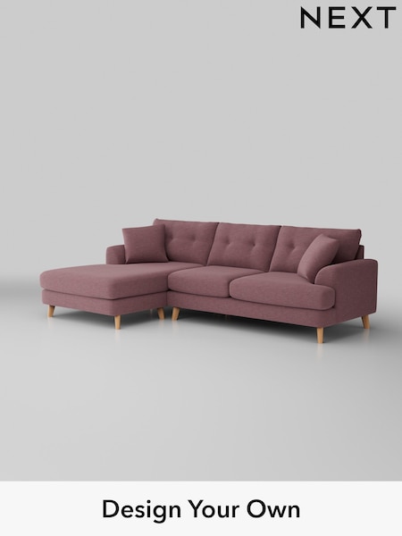 Fine Chenille Easy Clean/Mid Mulberry Purple Parker Buttoned Back (W43075) | £2,350