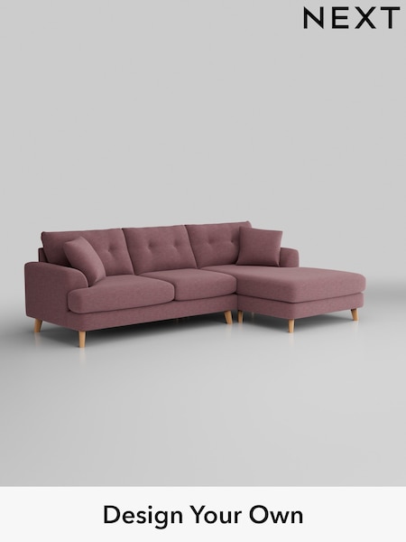 Fine Chenille Easy Clean/Mid Mulberry Purple Parker Buttoned Back (W43075) | £2,350