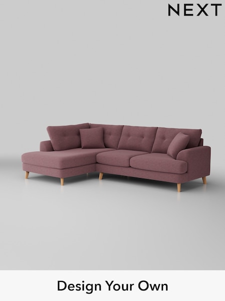 Fine Chenille Easy Clean/Mid Mulberry Purple Parker Buttoned Back (W43075) | £2,325