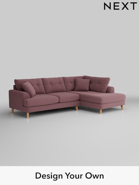 Fine Chenille Easy Clean/Mid Mulberry Purple Parker Buttoned Back (W43075) | £2,325