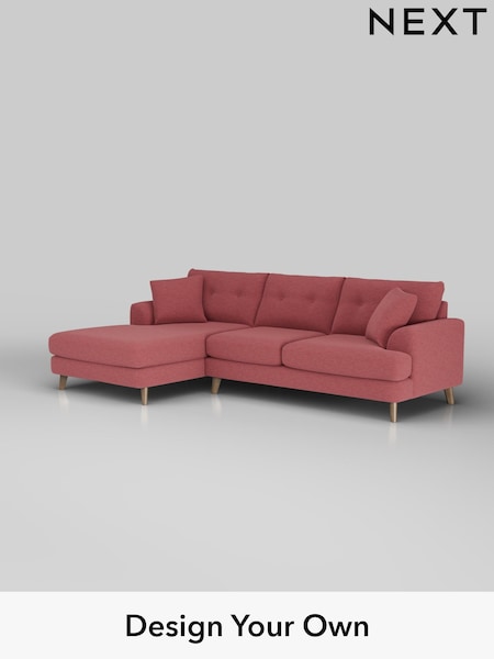 Fine Chenille Easy Clean/Mid Pink Parker Buttoned Back (W43077) | £2,350