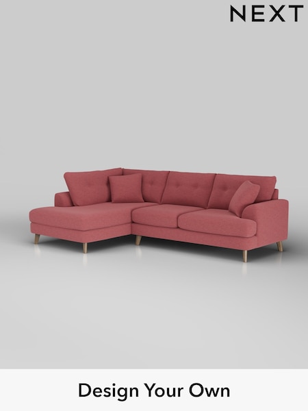 Fine Chenille Easy Clean/Mid Pink Parker Buttoned Back (W43077) | £2,325