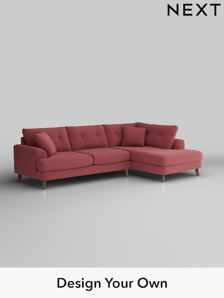 Fine Chenille Easy Clean/Mid Pink Parker Buttoned Back (W43077) | £2,425
