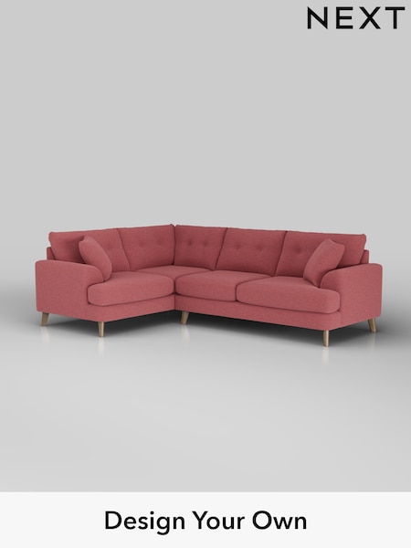 Fine Chenille Easy Clean/Mid Pink Parker Buttoned Back (W43077) | £2,375