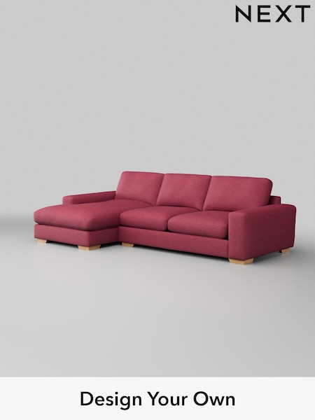 Fine Chenille Easy Clean/Mid Raspberry Pink Houghton Deep Relaxed Sit (W43078) | £2,325