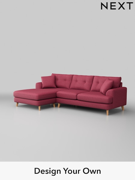 Fine Chenille Easy Clean/Mid Raspberry Pink Parker Buttoned Back (W43079) | £2,350