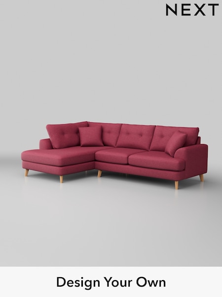 Fine Chenille Easy Clean/Mid Raspberry Pink Parker Buttoned Back (W43079) | £2,325