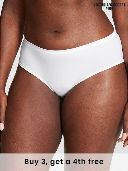 Victoria's Secret PINK White Hipster Seamless Scoop Thong Knickers (W43106) | £9