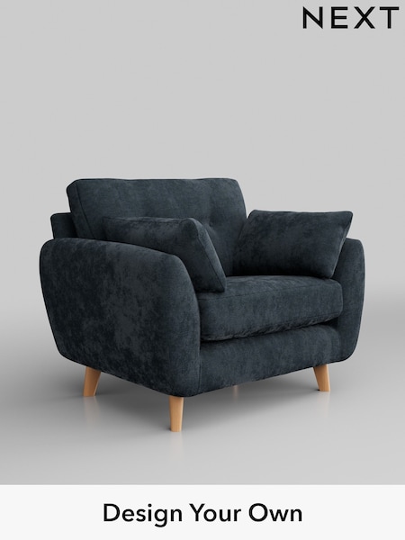 Distressed Velour/Midnight Blue Wilson Buttoned Back (W43115) | £699