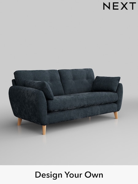 Distressed Velour/Midnight Blue Wilson Buttoned Back (W43115) | £1,050