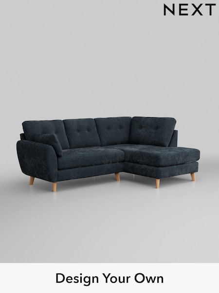Distressed Velour/Midnight Blue Wilson Buttoned Back (W43115) | £1,675