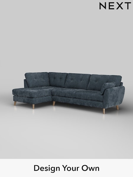 Distressed Velour/Midnight Blue Wilson Buttoned Back (W43115) | £1,775
