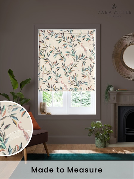 Sara Miller Stone Natural Ornamental Peacock Made to Measure Roman Blind (W43125) | £79