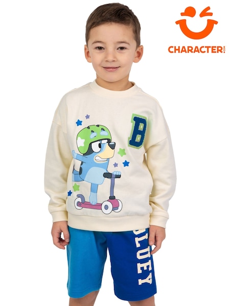 Character Cream 100% Cotton Sweatshirt And Shorts Set (W43129) | £20
