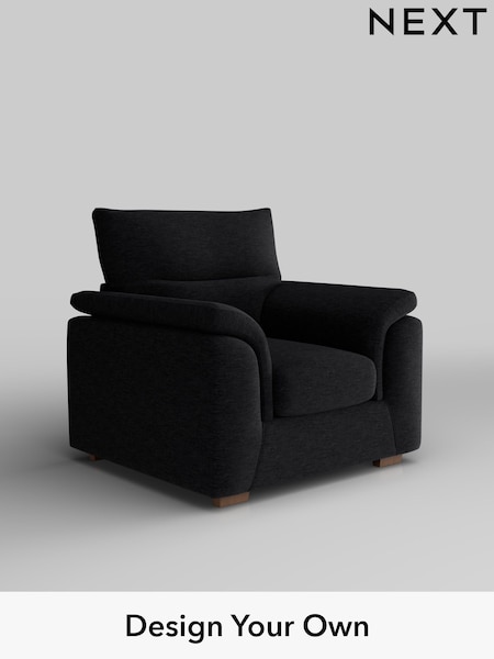 Fine Chenille Easy Clean/Black Hayden Highback (W43141) | £750