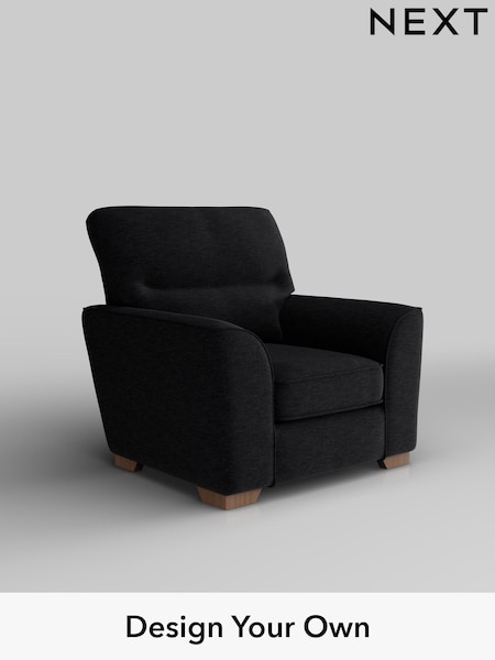 Fine Chenille Easy Clean/Black Stamford Highback (W43144) | £799