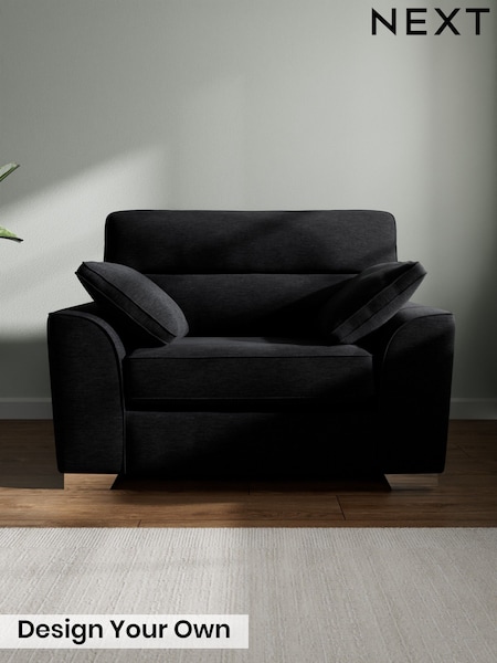 Fine Chenille Easy Clean/Black Stamford Highback (W43144) | £899