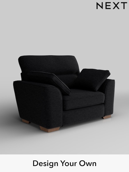 Fine Chenille Easy Clean/Black Stamford Highback (W43144) | £899