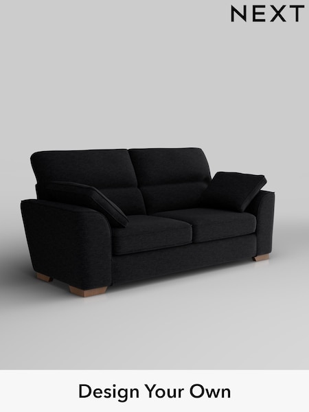 Fine Chenille Easy Clean/Black Stamford Highback (W43144) | £1,299