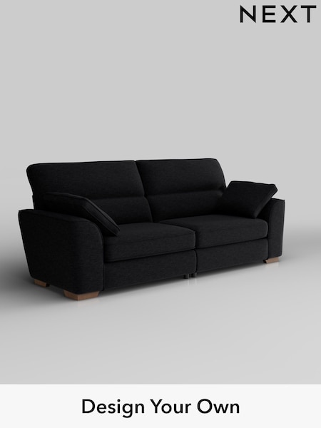 Fine Chenille Easy Clean/Black Stamford Highback (W43144) | £1,399