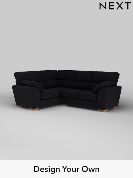 Fine Chenille Easy Clean/Black Stamford Highback (W43144) | £2,150