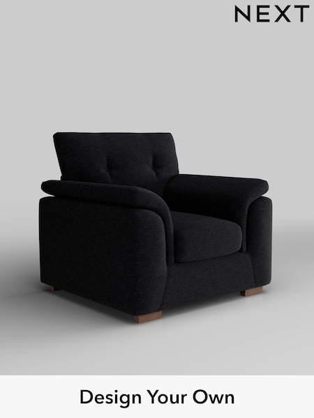Fine Chenille Easy Clean/Black Hayden Buttoned Back (W43145) | £750