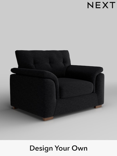 Fine Chenille Easy Clean/Black Hayden Buttoned Back (W43145) | £850