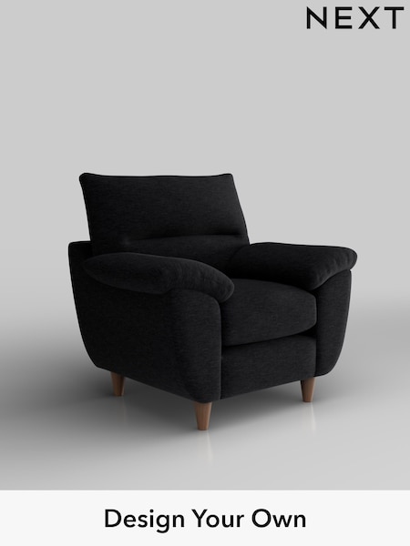 Fine Chenille Easy Clean/Black Elliot Highback (W43146) | £675