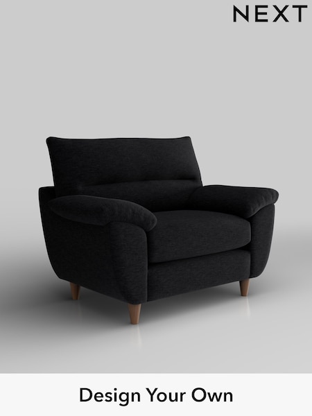 Fine Chenille Easy Clean/Black Elliot Highback (W43146) | £775