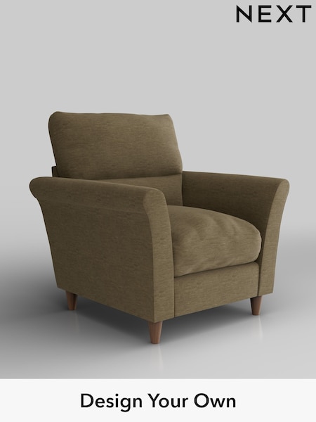 Fine Chenille Easy Clean/Dark Moss Green Hartley Highback Relaxed Sit (W43150) | £875