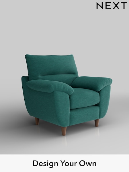 Fine Chenille Easy Clean/Dark Juniper Green Elliot Highback (W43153) | £675