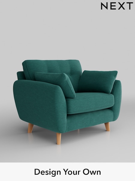 Fine Chenille Easy Clean/Dark Juniper Green Wilson Buttoned Back (W43154) | £699