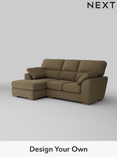 Fine Chenille Easy Clean/Dark Moss Green Stamford Highback (W43156) | £1,775