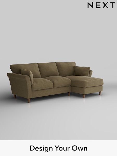 Fine Chenille Easy Clean/Dark Moss Green Hartley Relaxed Sit (W43157) | £1,899