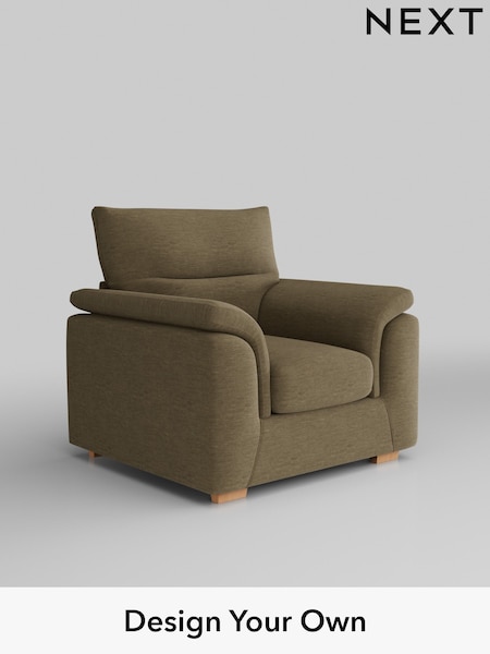 Fine Chenille Easy Clean/Dark Moss Green Hayden Highback (W43159) | £750