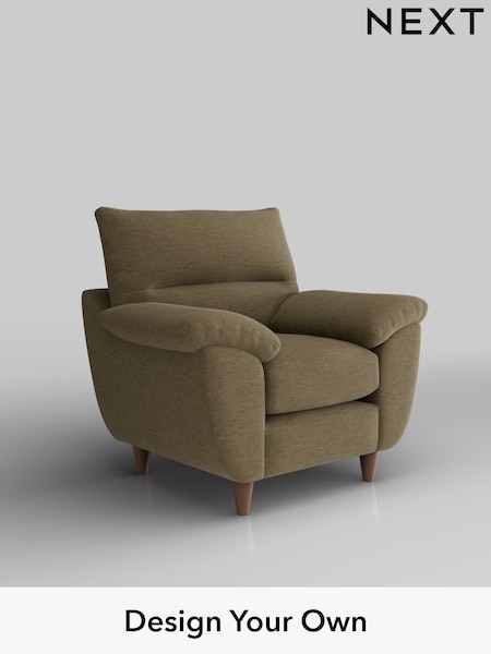 Fine Chenille Easy Clean/Dark Moss Green Elliot Highback (W43161) | £675